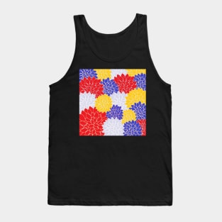 Fantastic Red Blue and Yellow Flowers Tank Top